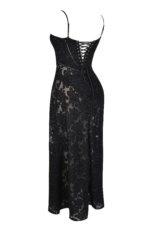 ELEGANT CHIC MAXIKLEID – Elegantes Kleid mit V-Ausschnitt und Flügelärmeln