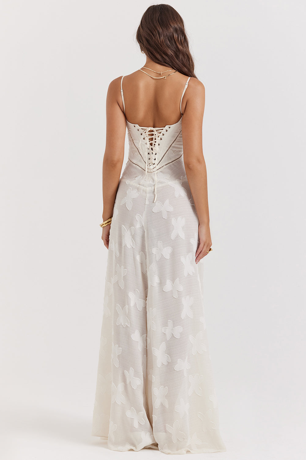 ELEGANT CHIC MAXIKLEID – Elegantes Kleid mit V-Ausschnitt und Flügelärmeln