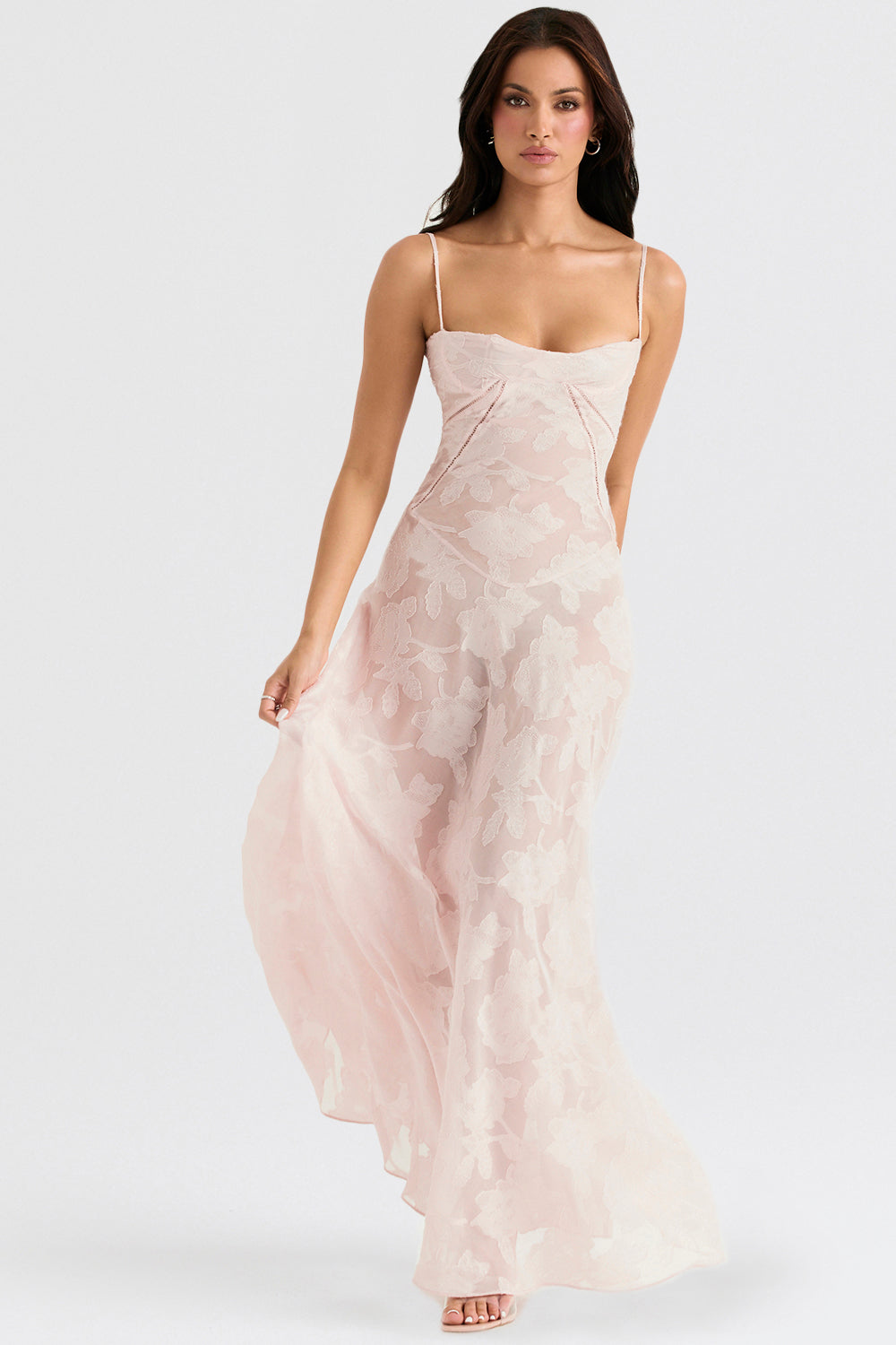 ELEGANT CHIC MAXIKLEID – Elegantes Kleid mit V-Ausschnitt und Flügelärmeln