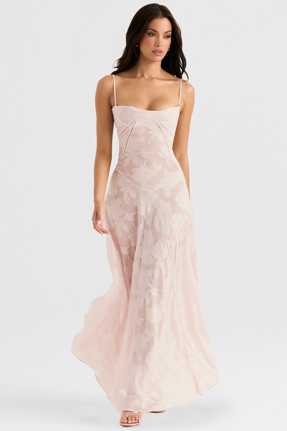 ELEGANT CHIC MAXIKLEID – Elegantes Kleid mit V-Ausschnitt und Flügelärmeln