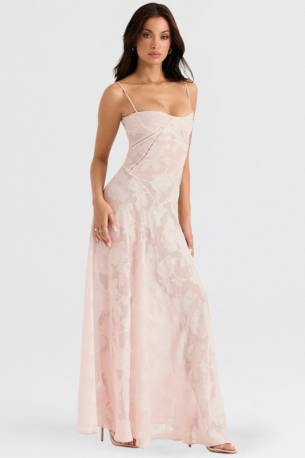 ELEGANT CHIC MAXIKLEID – Elegantes Kleid mit V-Ausschnitt und Flügelärmeln