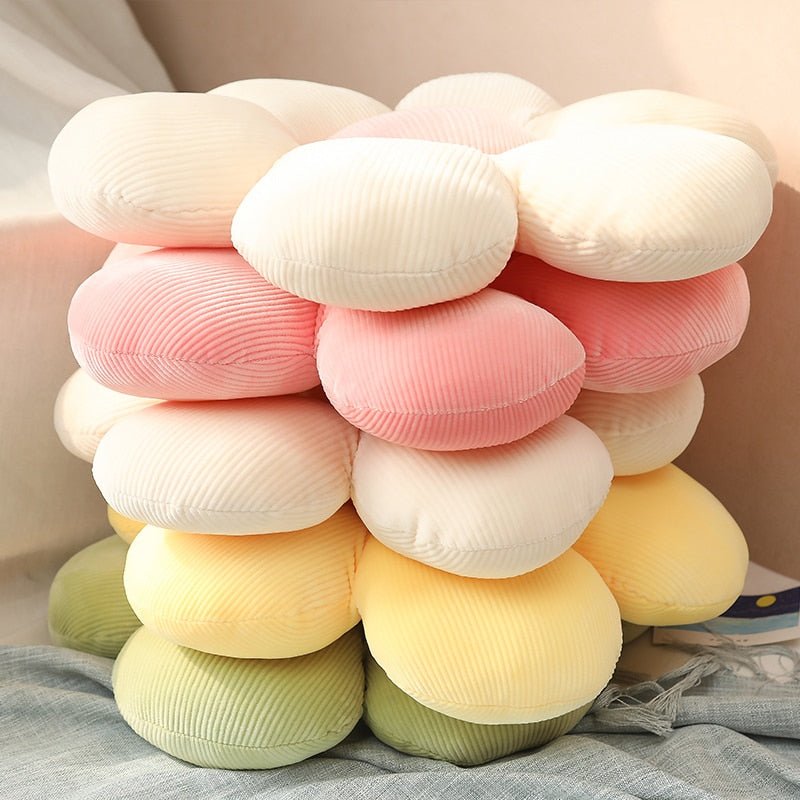 Blumenkissen aus Plüsch in Pastellfarben - Dekoratives Kissen für Kinderzimmer und Leseecken-4