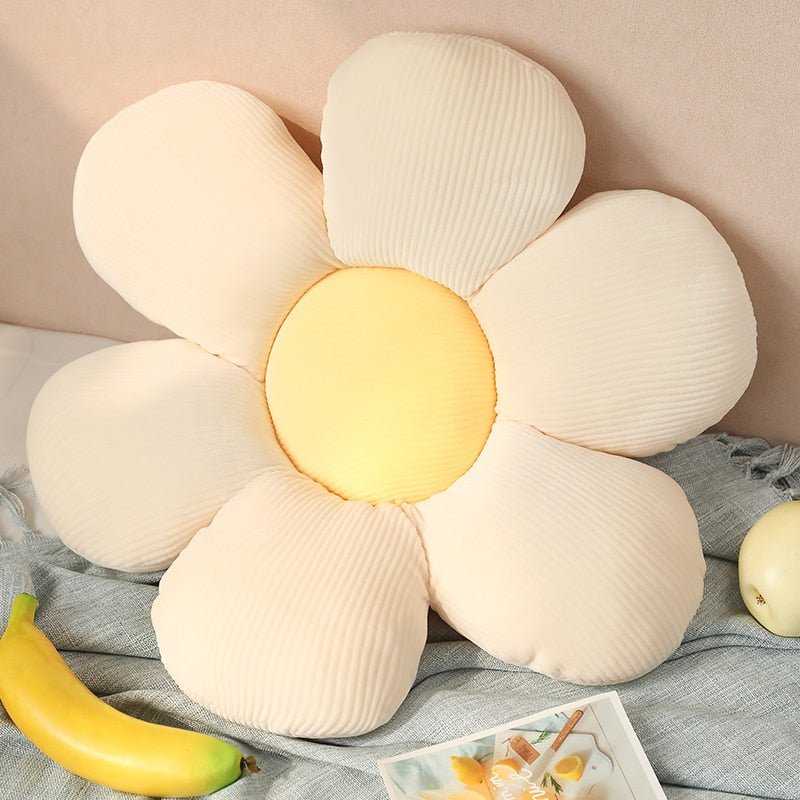 Blumenkissen aus Plüsch in Pastellfarben - Dekoratives Kissen für Kinderzimmer und Leseecken-1