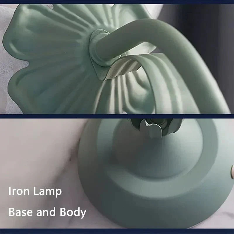 Vintage Tischlampe mit Blumendesign und Metallbasis - 50 x 30 cm, Ideal als Nachttischlampe oder Tischleuchte-5