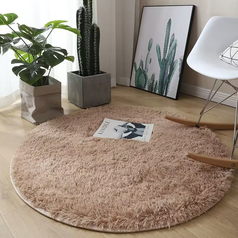 Variant image for Waschbarer Runder Teppich 120 cm - Ultra-Weich mit Rutschfester Unterlage für Wohnzimmer und Schlafzimmer - Weiß-29