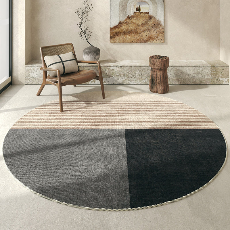 Variant image for Waschbarer Runder Teppich 120 cm - Modernes Minimalistisches Design mit Rutschfester Unterlage für Wohnzimmer und Schlafzimmer-33