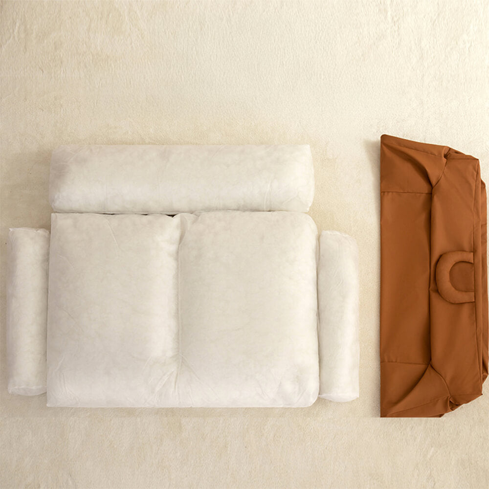 Erhöhtes Haustiersofa mit Ergonomischer Rückenlehne und Wasserdichtem Material - Modernes Bett für Hunde und Katzen, Größe M 65 x 50 x 24 cm-6
