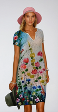 SERAPHINA – Elegantes V-Ausschnitt Sommerkleid aus Baumwolle