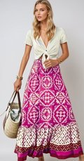 MAYA – Retro Boho Lange Sommerrock aus Leichtem Stoff