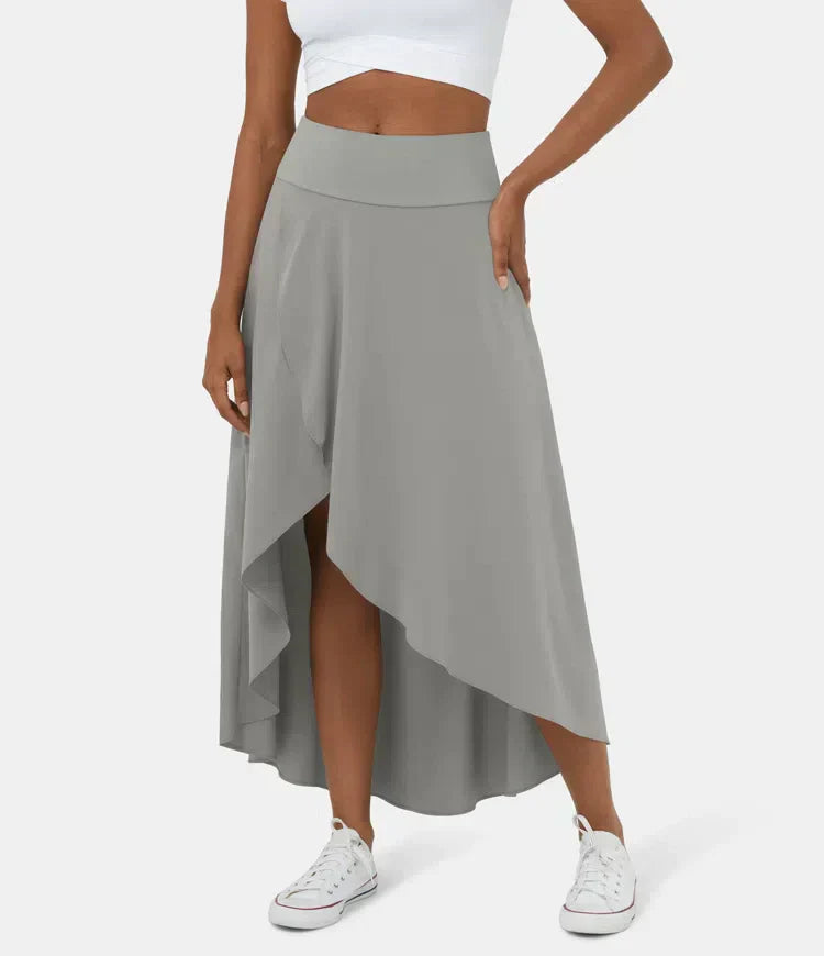 Variant image for Damen Midi Rock 2 in 1 Schwarz Hoch Taille Schnelltrocknend Mit Eingebauten Shorts-46