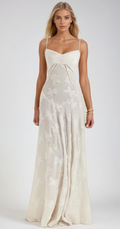 ELEGANT CHIC MAXIKLEID – Elegantes Kleid mit V-Ausschnitt und Flügelärmeln