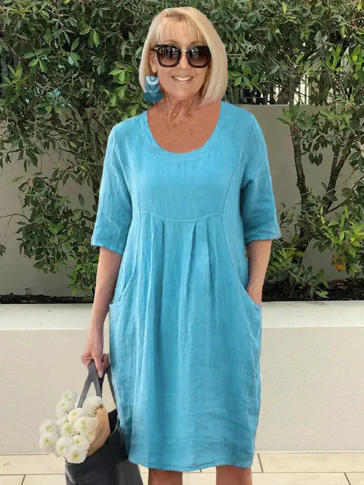 ARIA – Lässiges Baumwollmischkleid mit weitem Schnitt