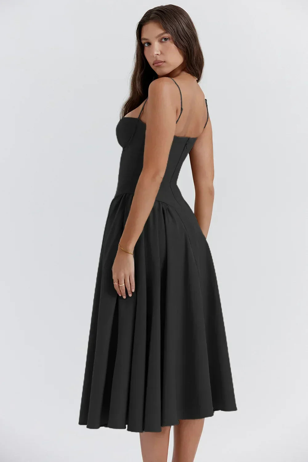 MAYA – Chic Corsagen-Midi-Sommerkleid für besondere Anlässe
