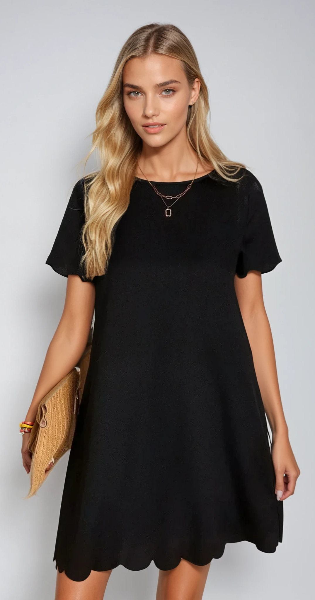 SUNNY SCALLOP – Sommerkleid mit Rundhalsausschnitt und Spitze