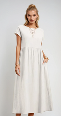 CAMELL – Lässiges Sommerkleid mit Rundhalsausschnitt