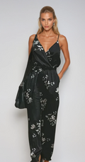 MAYA – Bedruckter Chic Jumpsuit mit Kurzarm und Gürtel