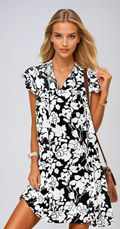CHIC FLORAL DRESS – Sommerkleid mit Bindegürtel und Blumenmuster