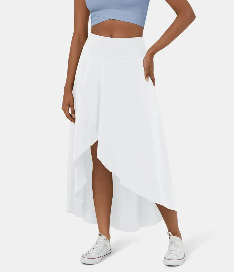 Variant image for Damen Midi Rock 2 in 1 Schwarz Hoch Taille Schnelltrocknend Mit Eingebauten Shorts-31