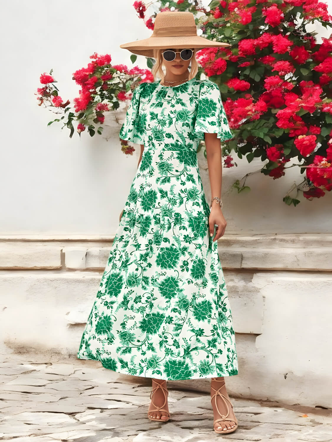BLOOM HAVEN – Rückenfreies Sommerkleid mit Bindung