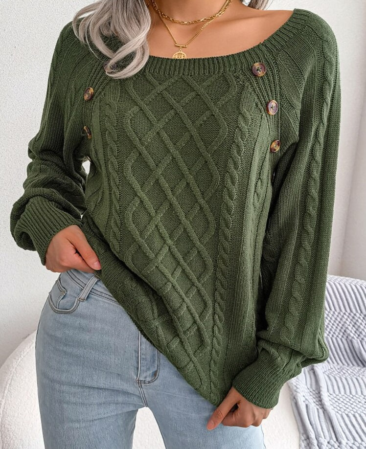 Jacky - Eleganter gehäkelter Pullover mit Rundhalsausschnitt