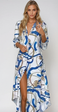 MIA – Bedrucktes Strand-Maxikleid mit V-Ausschnitt