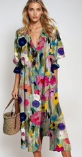 SERENITY – Boho Sommerkleid mit V-Ausschnitt und Ärmeln