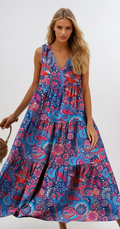 BOHO BREEZE – Gestuftes Ärmelloses Sommerkleid
