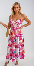 BOTANICAL BLISS – Rückenfreies Cutout Kleid mit Schlitz