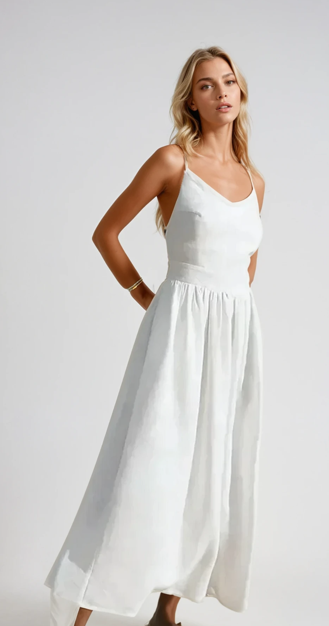 CLARA – Elegantes Luxuriöses Sommerkleid aus Baumwolle