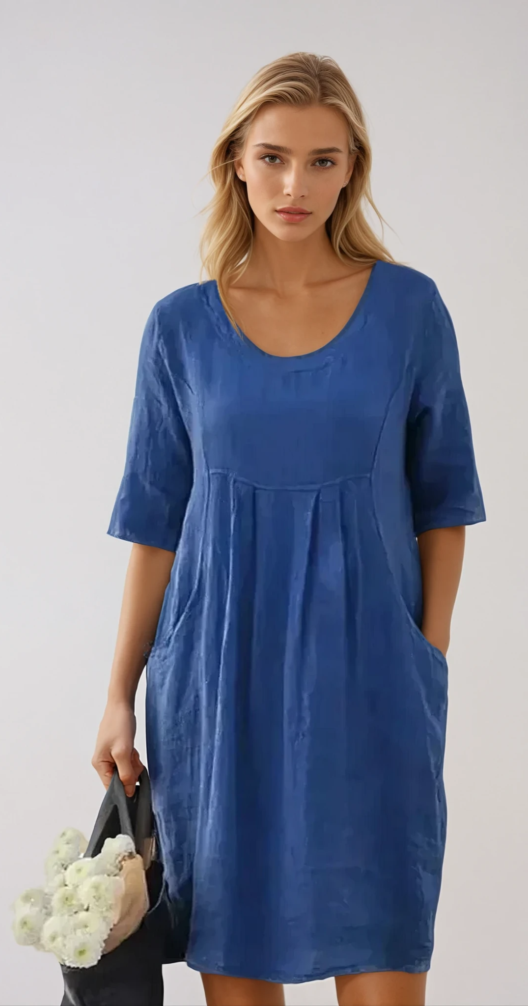 ARIA – Lässiges Baumwollmischkleid mit weitem Schnitt