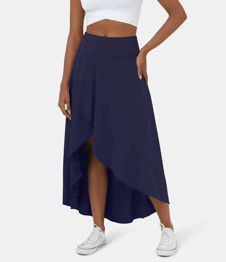 Variant image for Damen Midi Rock 2 in 1 Schwarz Hoch Taille Schnelltrocknend Mit Eingebauten Shorts-16