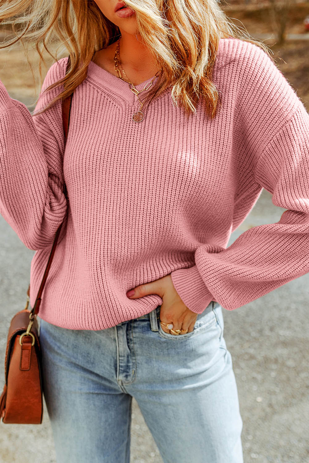 Sofia Venetti Pink - Gehäkelter weicher rosa Pullover