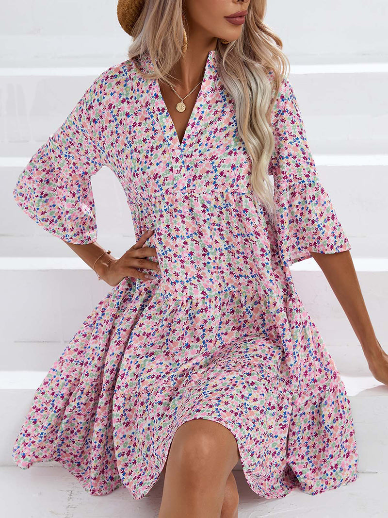 Blusenkleid mit Muster und hoher Taille | Luftige Leichtigkeit für warme Tage