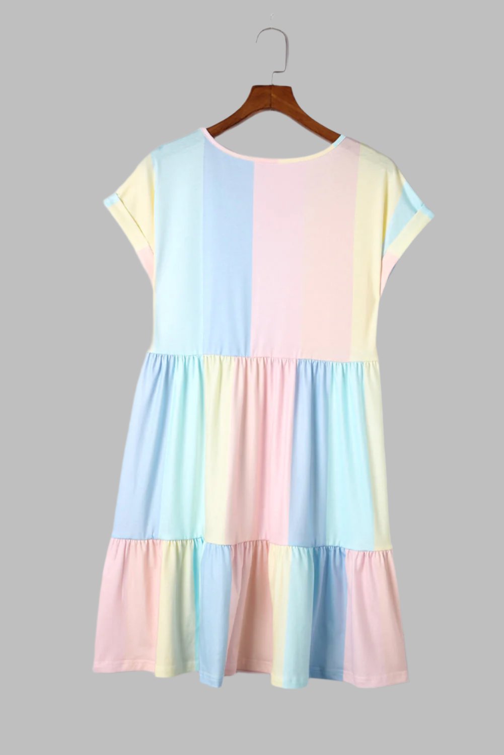 SUNNY VIBES – Farbblock Mini Kleid mit V-Ausschnitt