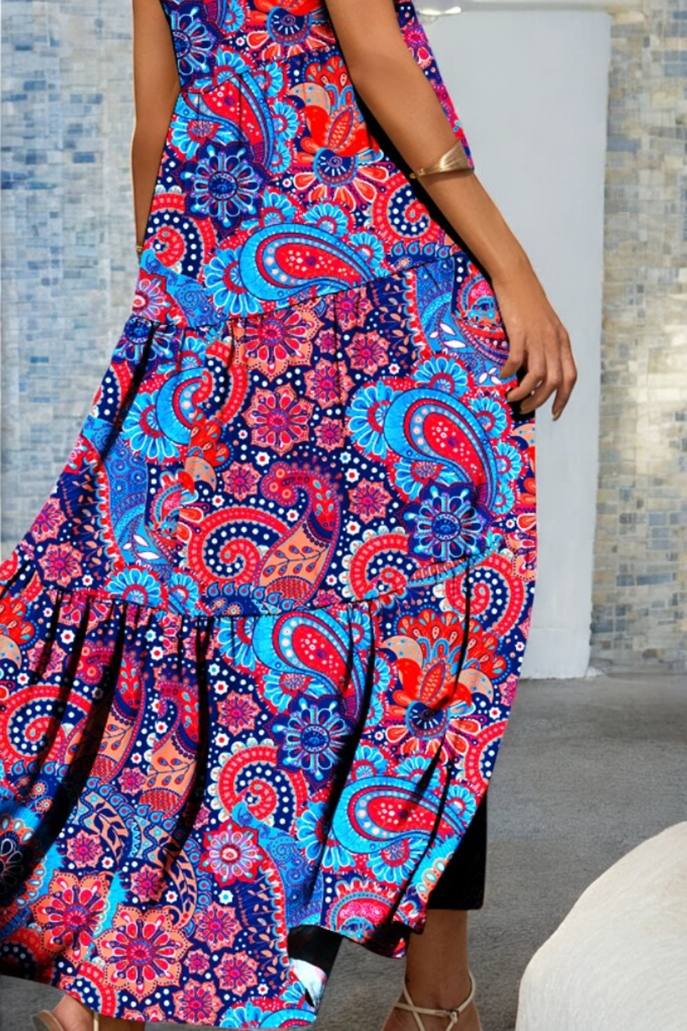 BOHO BREEZE – Gestuftes Ärmelloses Sommerkleid