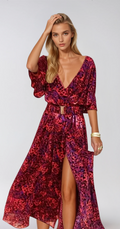 CELESTE – Elegantes Maxikleid mit Wickeldesign und V-Ausschnitt