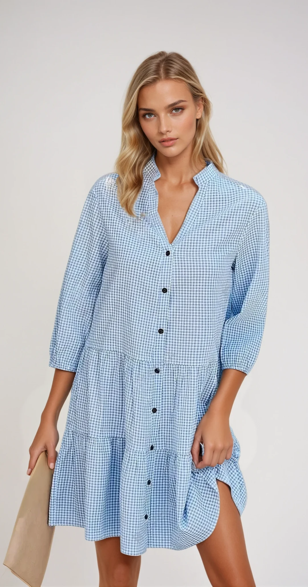 ADELINE – Hellblaues Sommerkleid Mit Spaghetti-Trägern