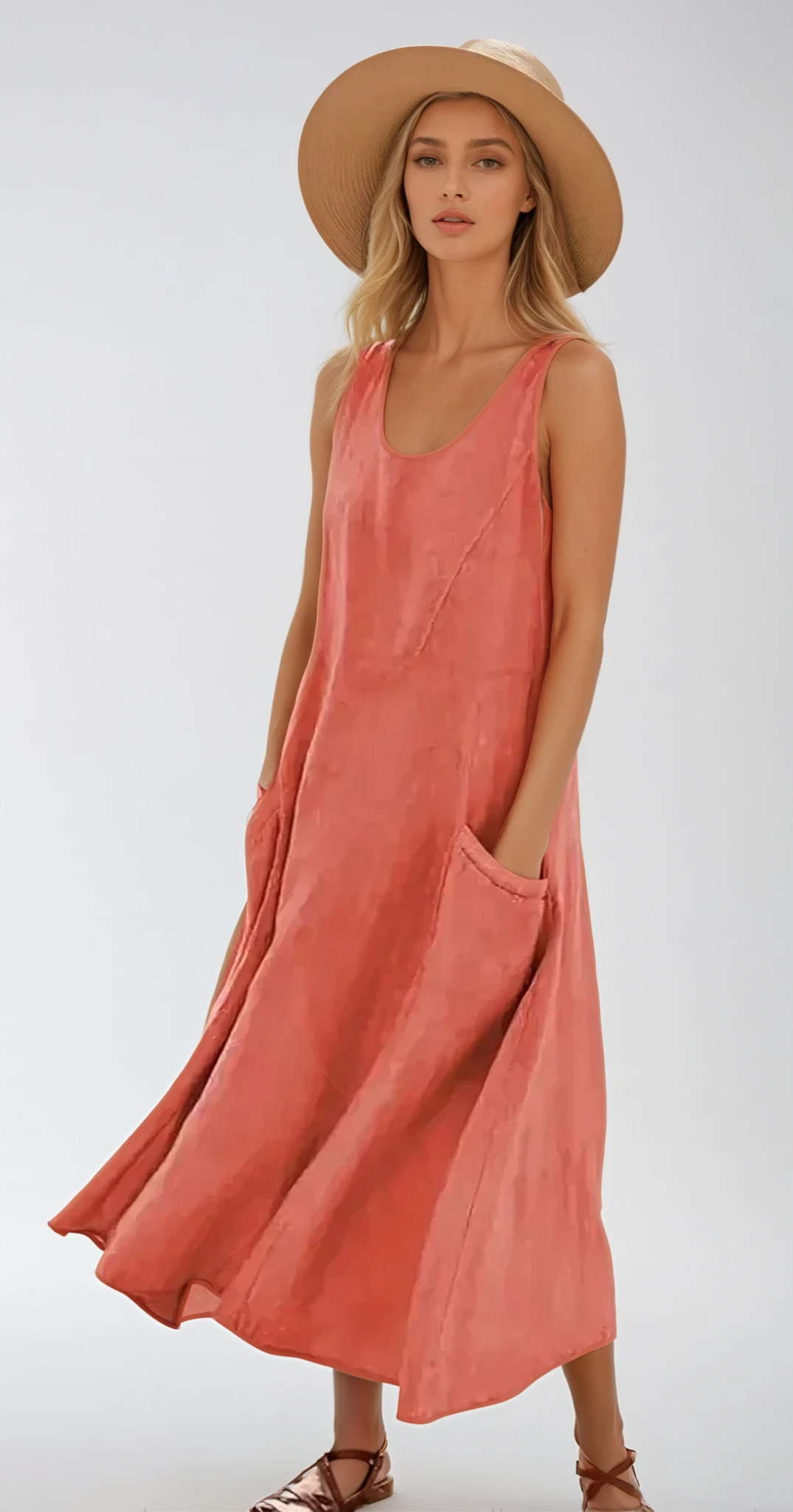 LUNA – Langes Maxikleid Mit Taschen Für Den Alltag