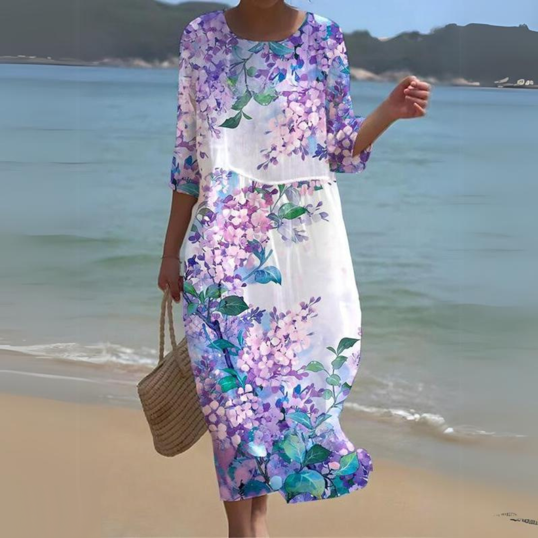 ARIA – Zeitloses Elegantes Midikleid mit Taillengürtel