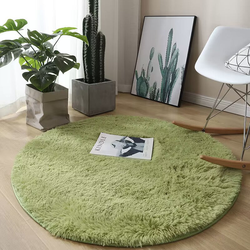 Variant image for Waschbarer Runder Teppich 120 cm - Ultra-Weich mit Rutschfester Unterlage für Wohnzimmer und Schlafzimmer - Weiß-5