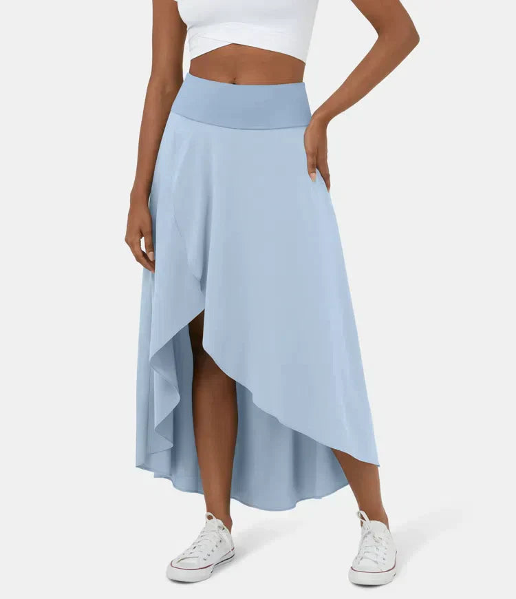 Variant image for Damen Midi Rock 2 in 1 Schwarz Hoch Taille Schnelltrocknend Mit Eingebauten Shorts-36