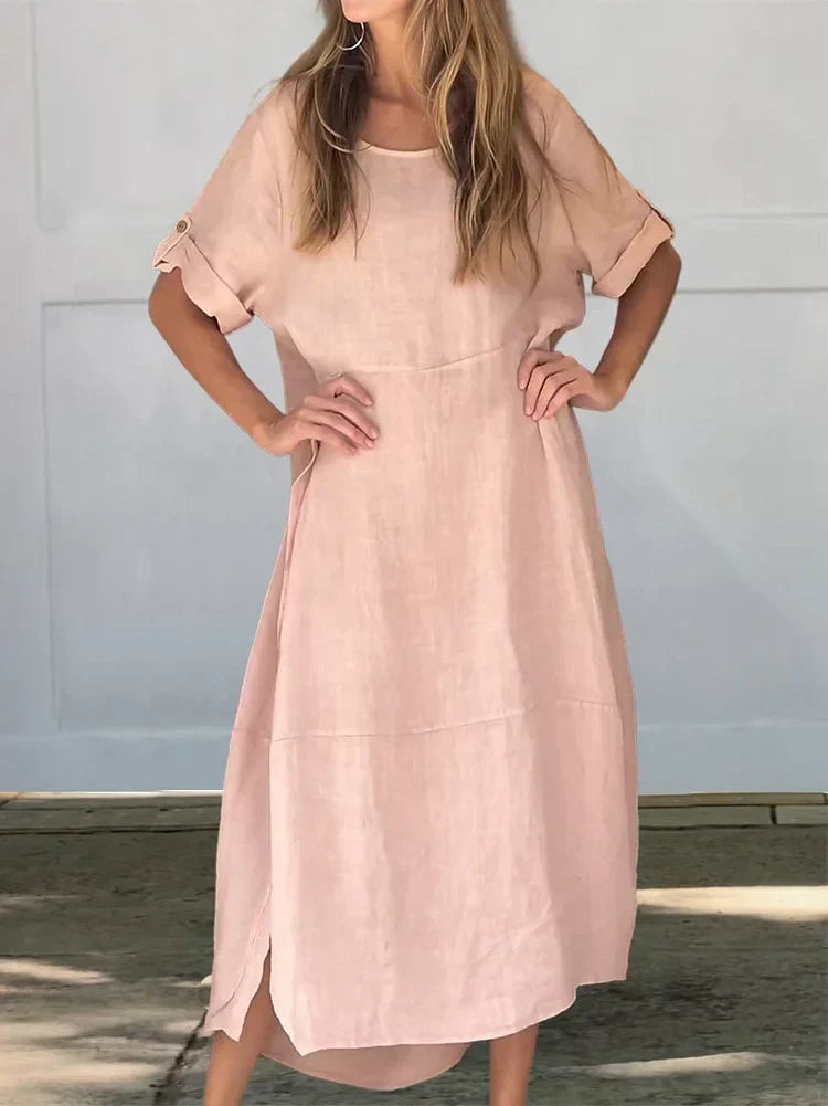 ELLA – Lässiges Ärmelloses Maxikleid aus Baumwolle