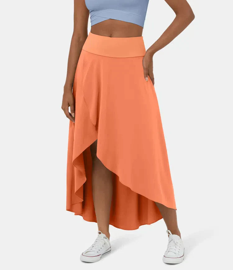Variant image for Damen Midi Rock 2 in 1 Schwarz Hoch Taille Schnelltrocknend Mit Eingebauten Shorts-51