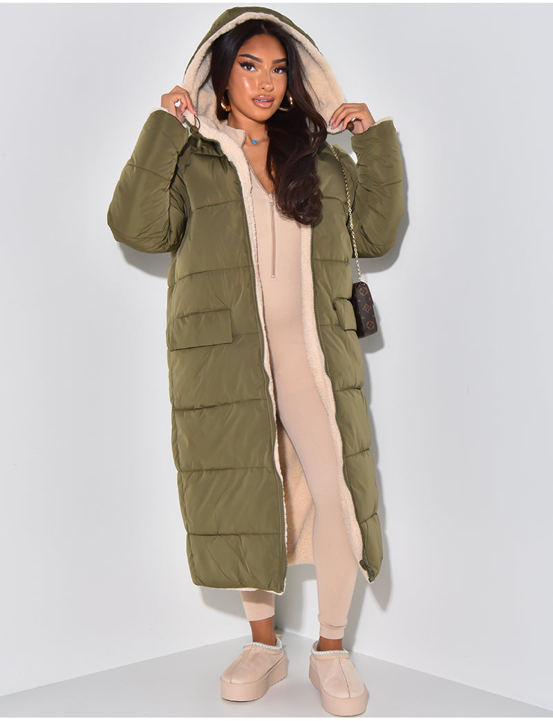 Cosy Moments – Kuschelig warme doppelseitige Puffer-Fleece Winterjacke