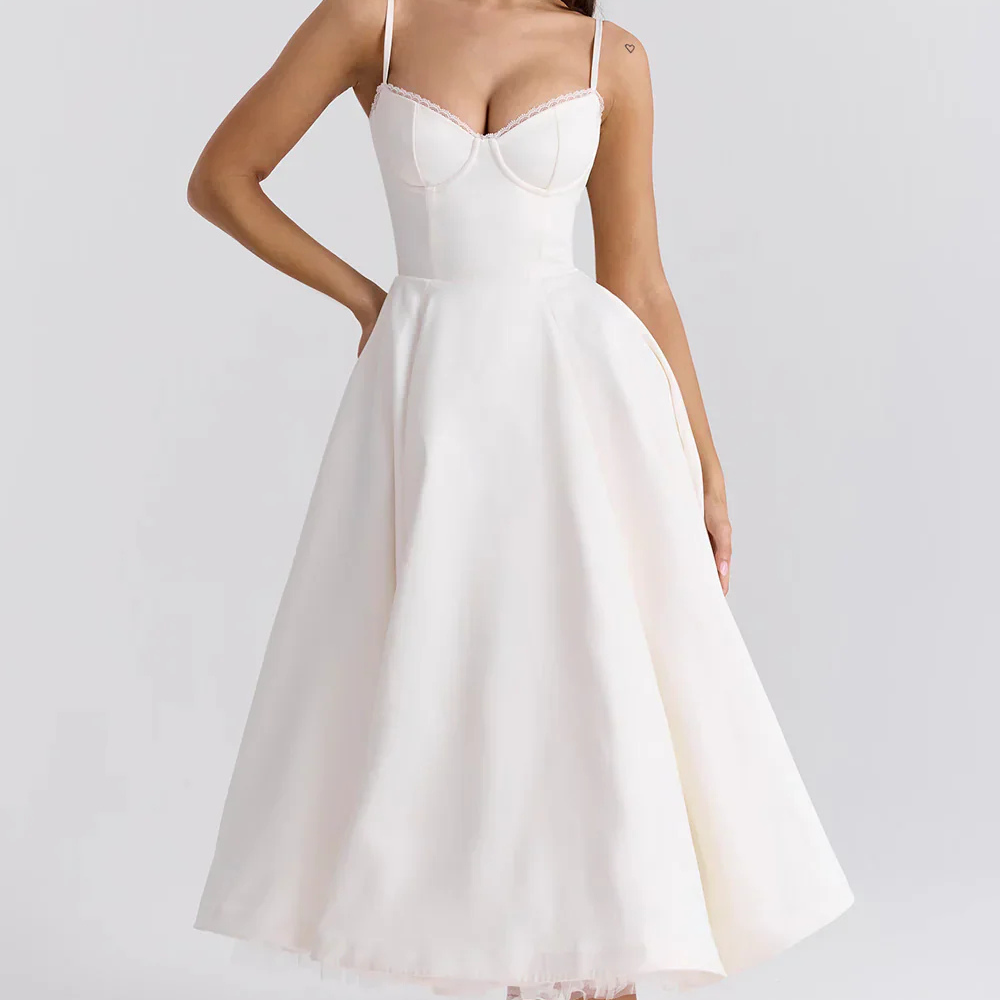 Damen Maxikleid Figurbetont Blumenmuster Spaghettiträger Sommer Hochzeitsgast Kleid-5