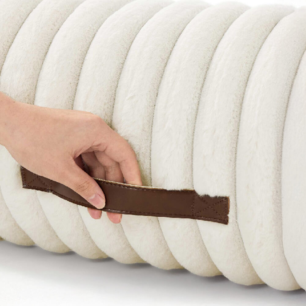 Luxuriöses Haustierbett aus Faux-Kaninchenfell mit Ergonomischem Wellendesign - Ultra-weich und Unterstützend für Maximalen Komfort-5