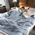 Fleecedecke Grau 150x200 cm Ultraweich Kuscheldecke Flauschig Warm Sherpa-1