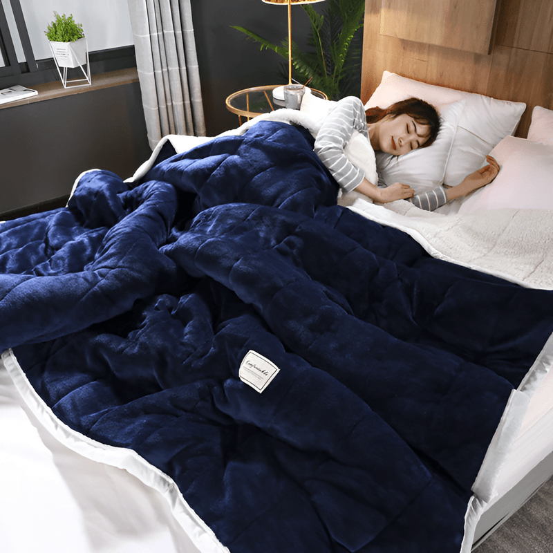 Variant image for Fleecedecke Grau 150x200 cm Ultraweich Kuscheldecke Flauschig Warm Sherpa-9