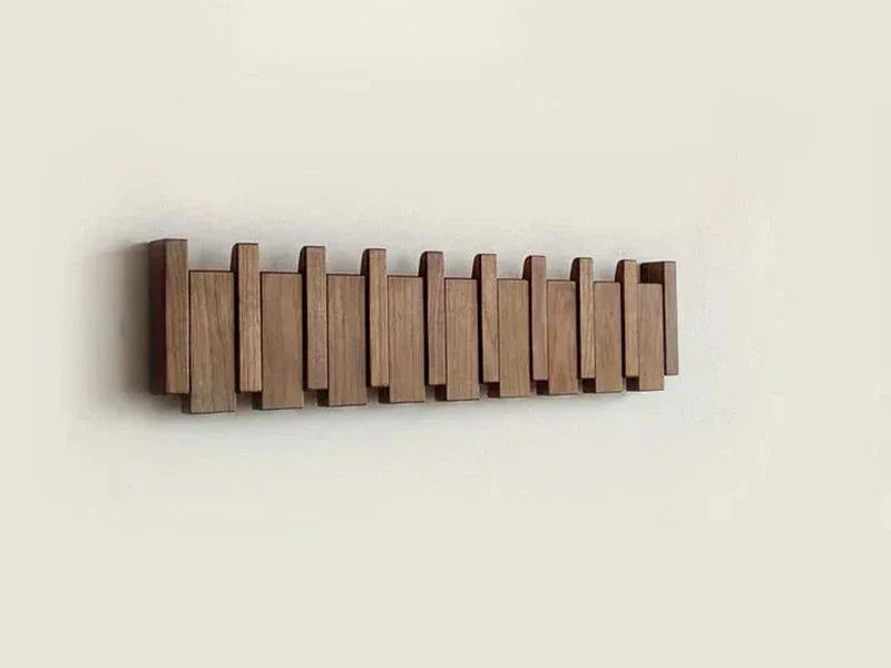 Variant image for Garderobenhaken Holz Klavierform Natur 80x20x10 cm für Mäntel und Hüte-4