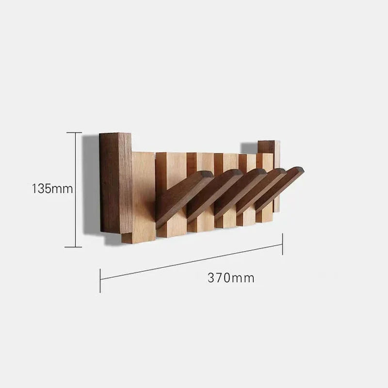 Garderobenhaken Holz Klavierform Natur 80x20x10 cm für Mäntel und Hüte-6